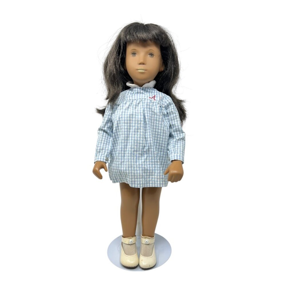 Sasha Doll  Brunette Dark Complexion Blue Gingham Dress White Shoes READ